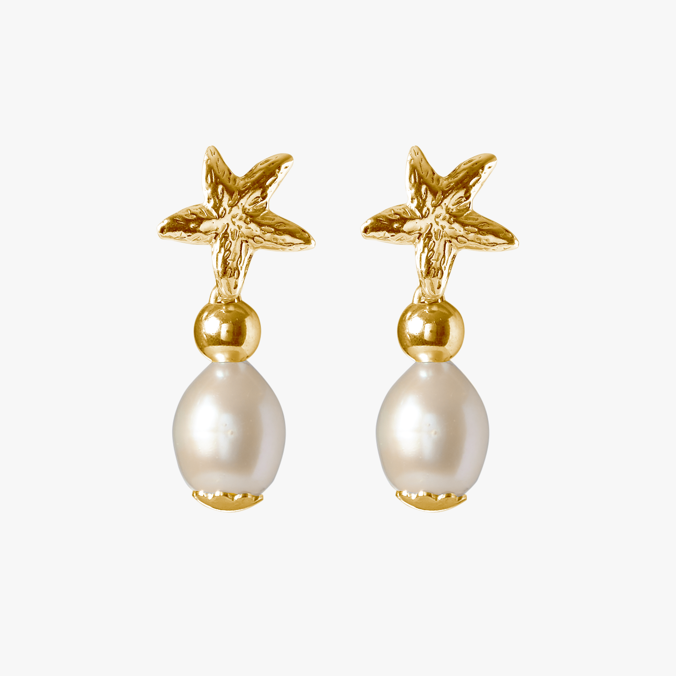 Belle Etoile Gold White Drop Pearl - Oceano Pearls