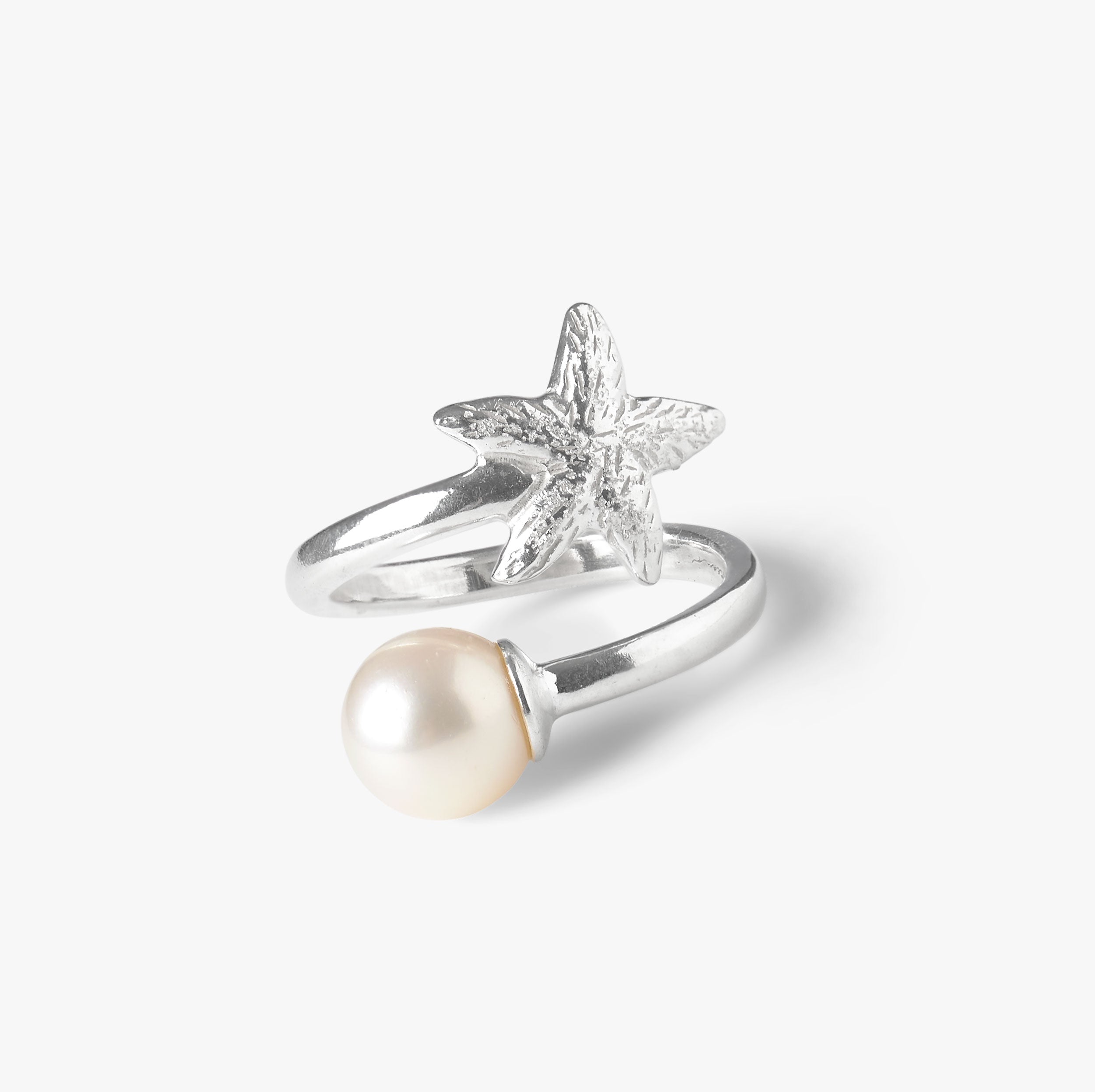 Trou d'Eau Douce Silver Starfish & White - Oceano Pearls