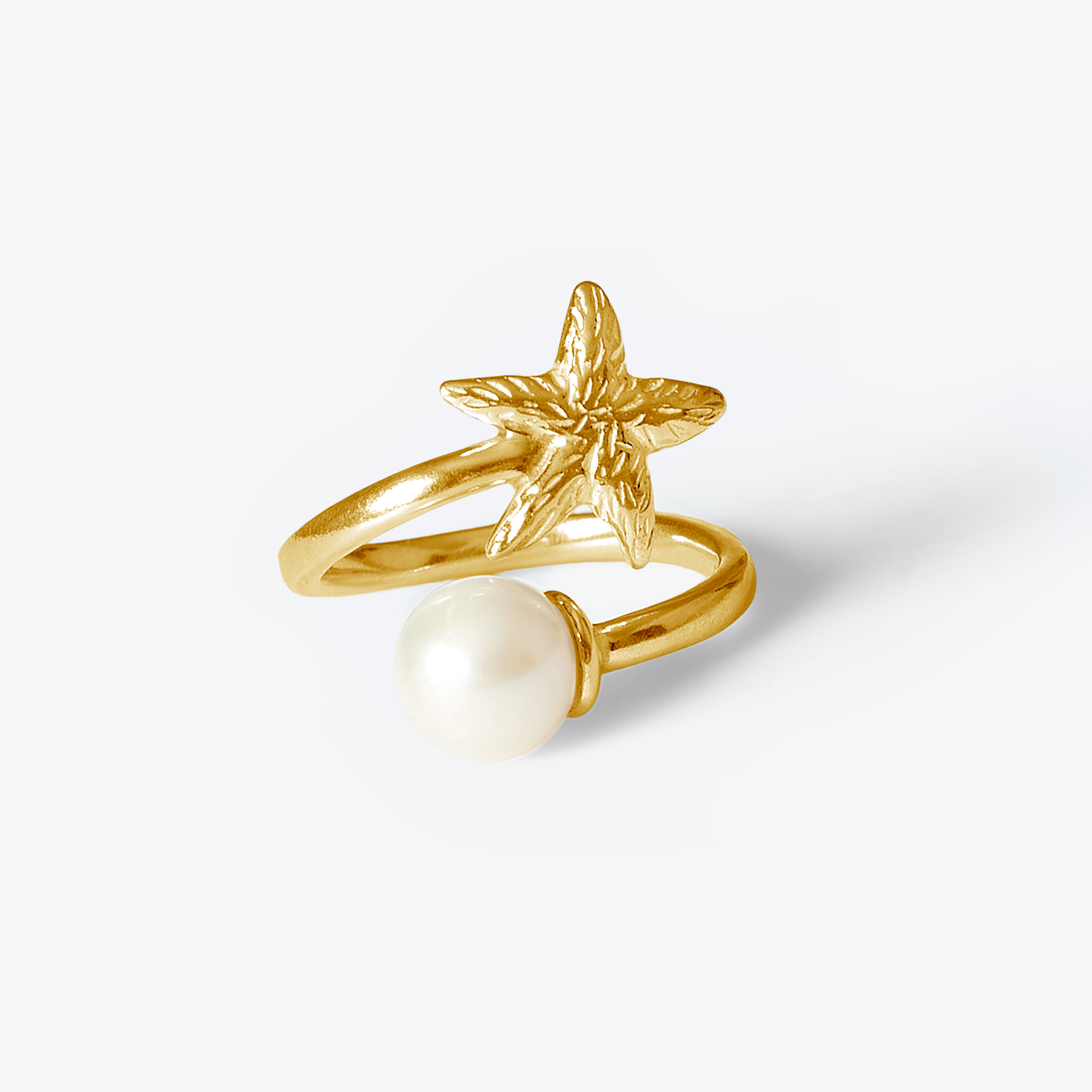 Trou d'Eau Douce Gold Starfish & White - Oceano Pearls