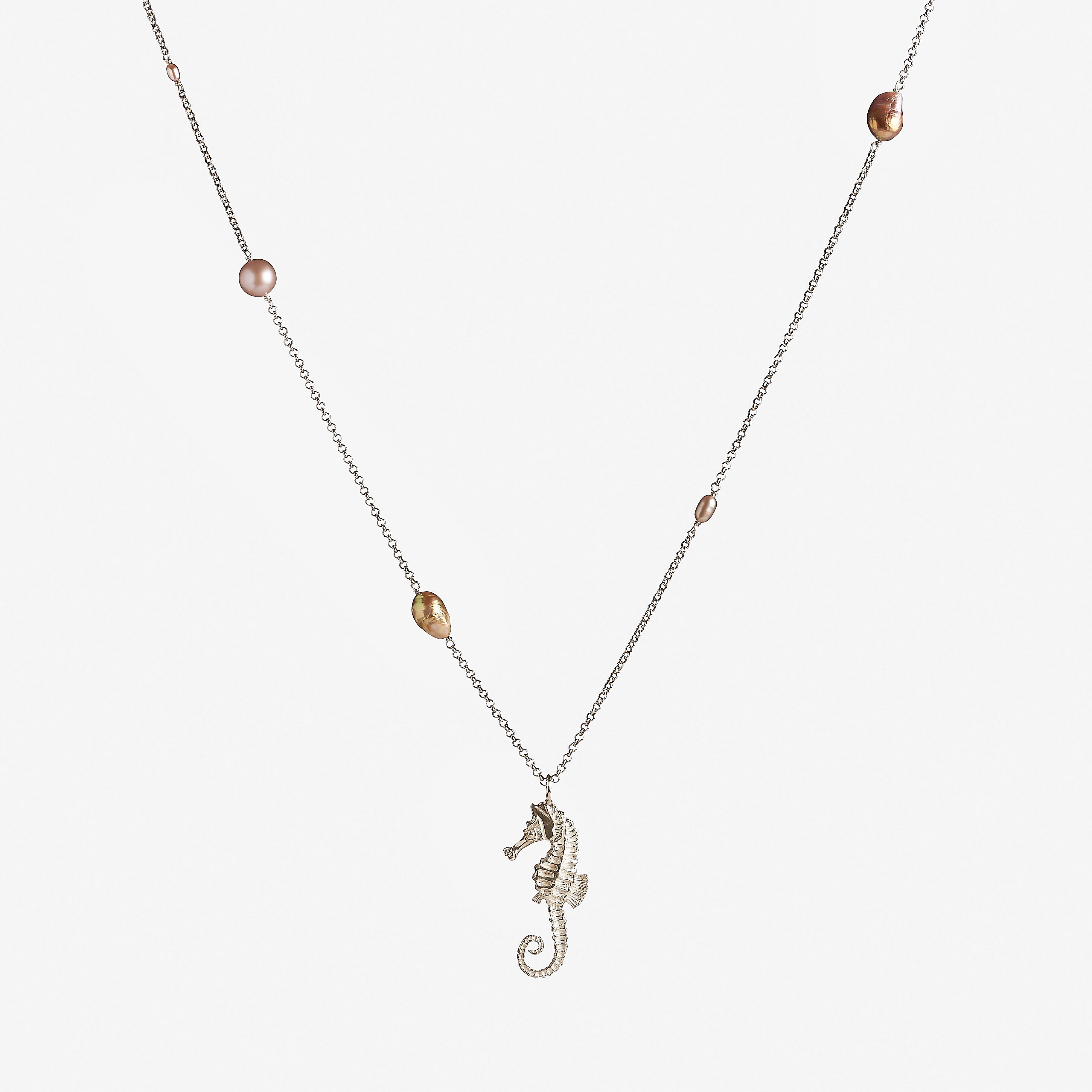 Blue Bay Sea Horse Silver - Oceano Pearls