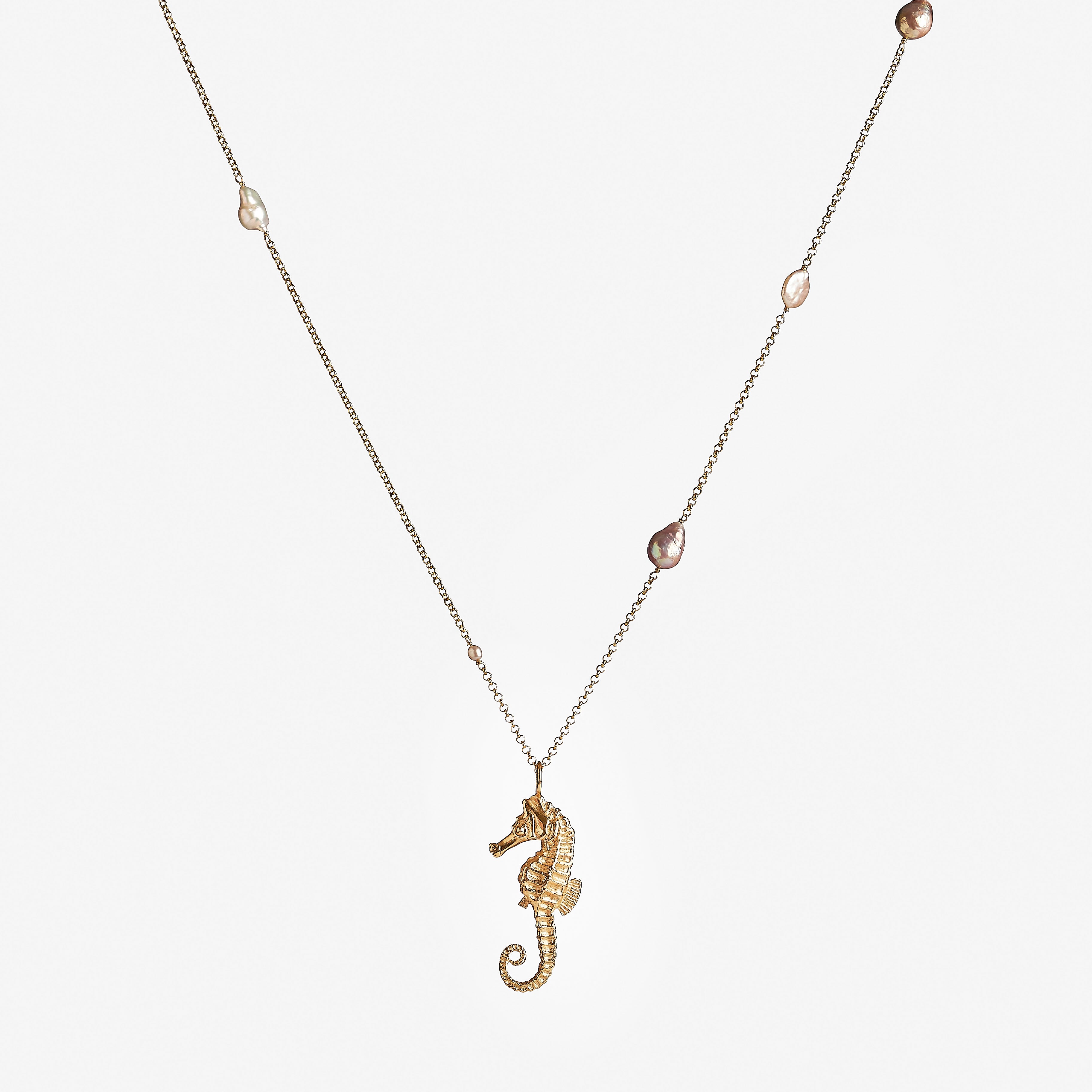 Blue Bay Sea Horse Gold - Oceano Pearls