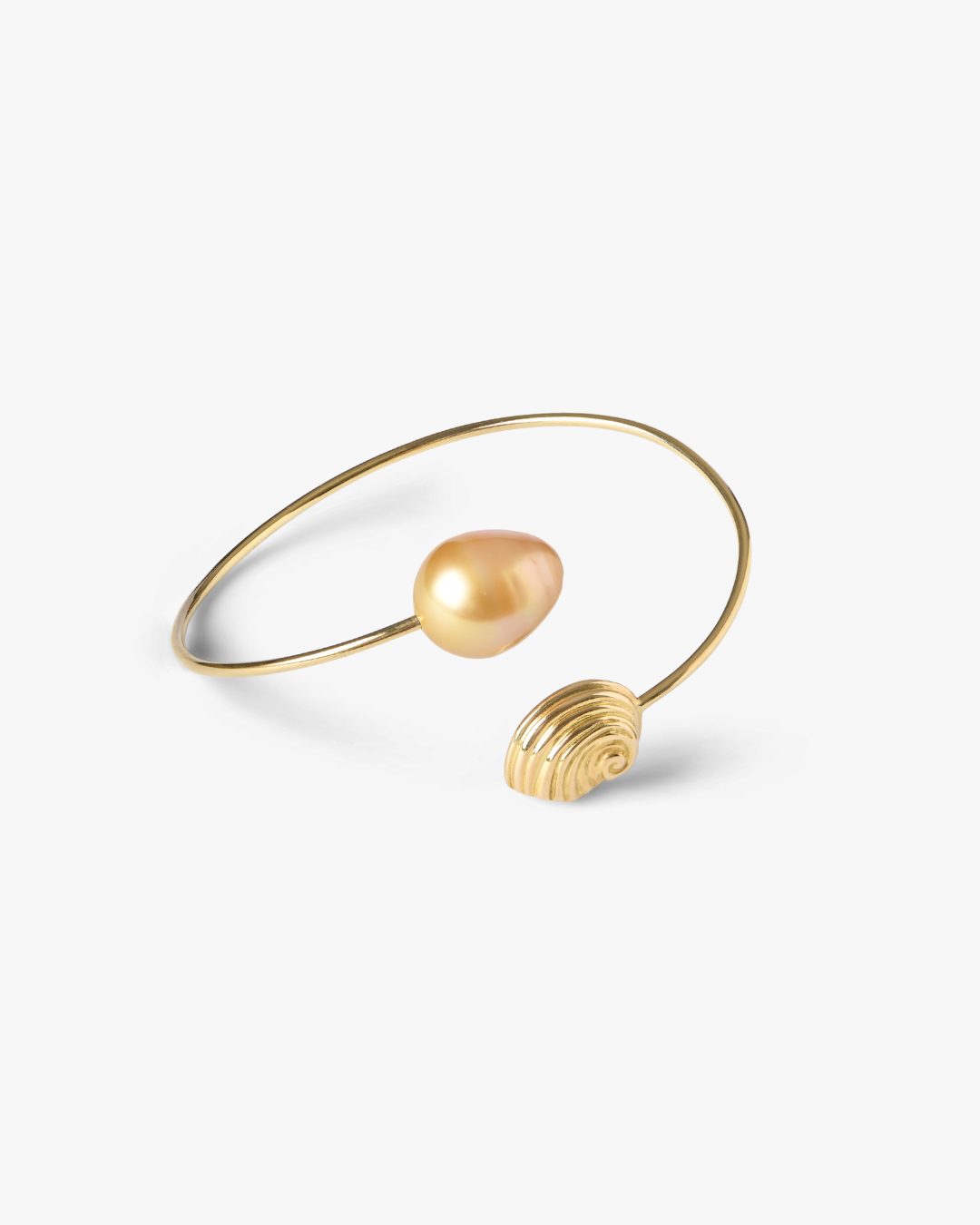 Trou D'Eau Douce Gold 18K Golden South Sea Pearl  & Spiral