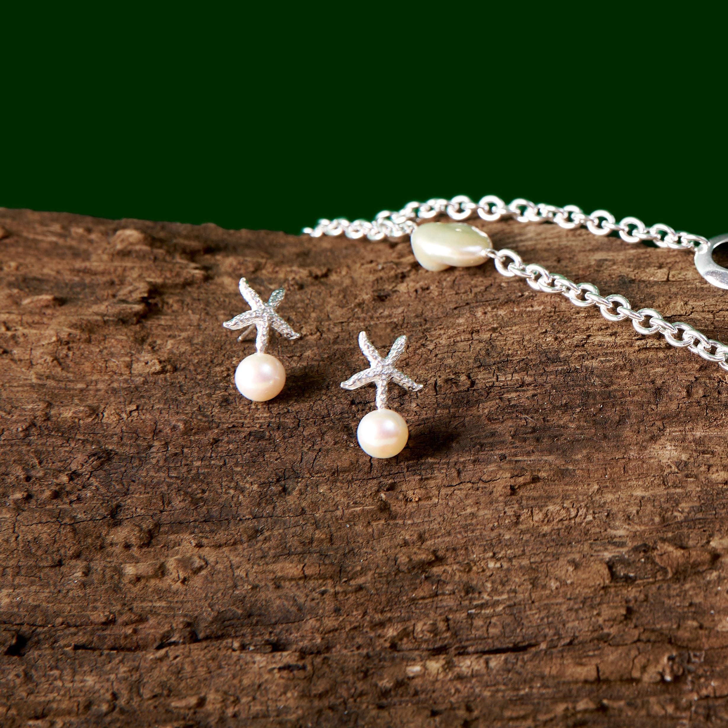 Ilot Starfish Silver White Round