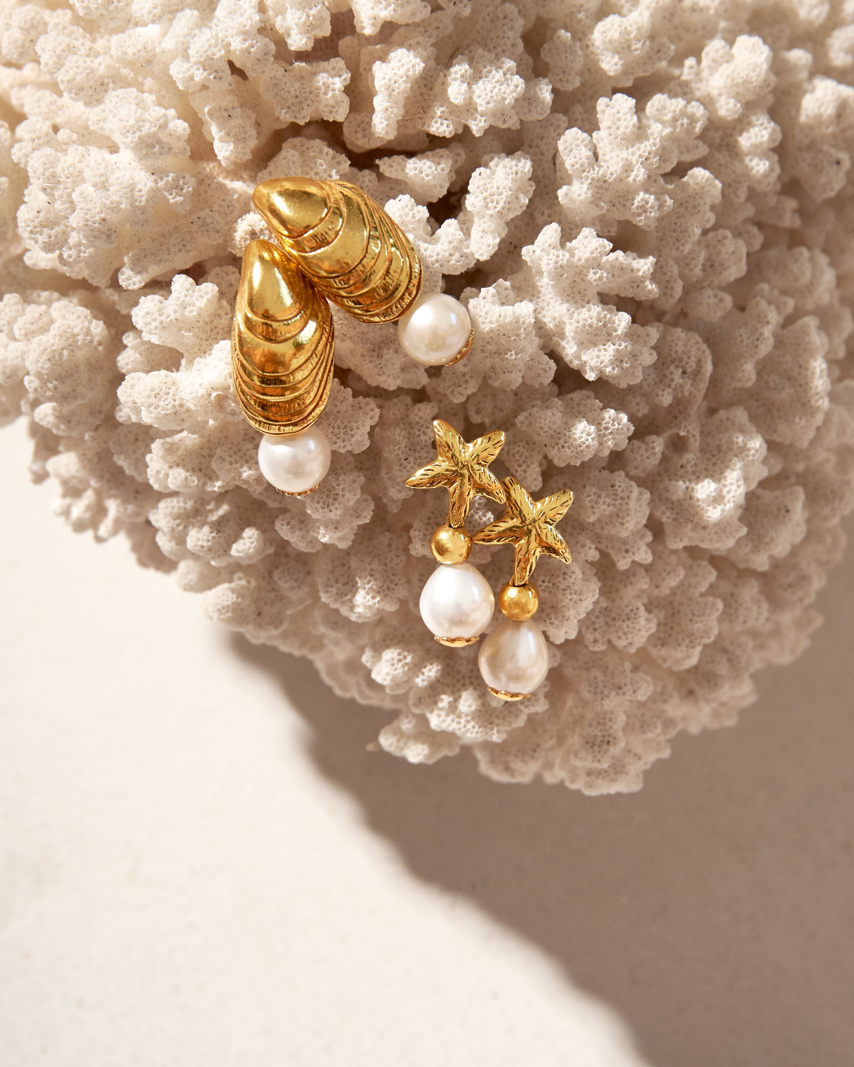 Belle Etoile Gold White Drop Pearl - Oceano Pearls