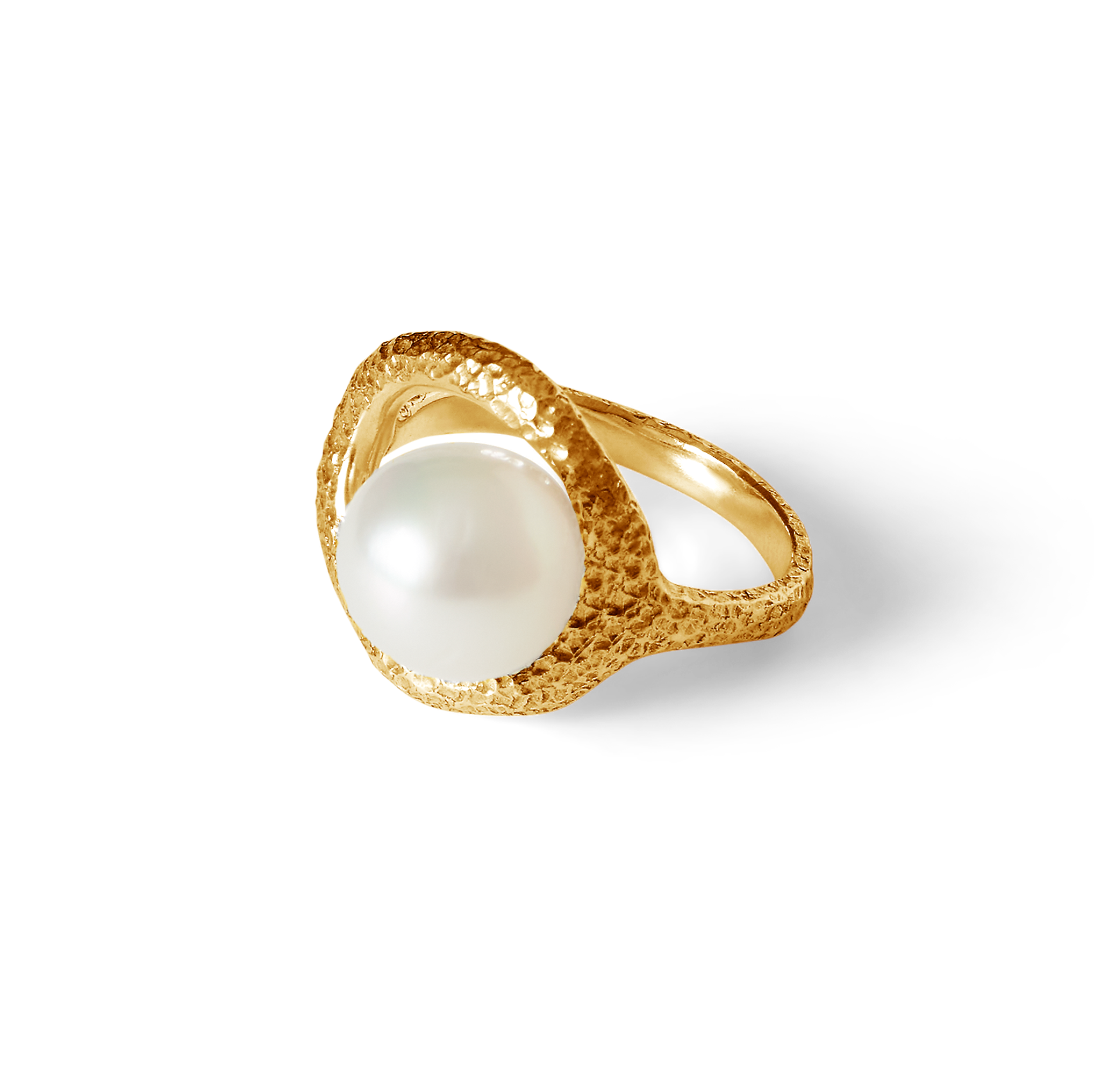 Pamplemousse Gold Beaten White 10 mm