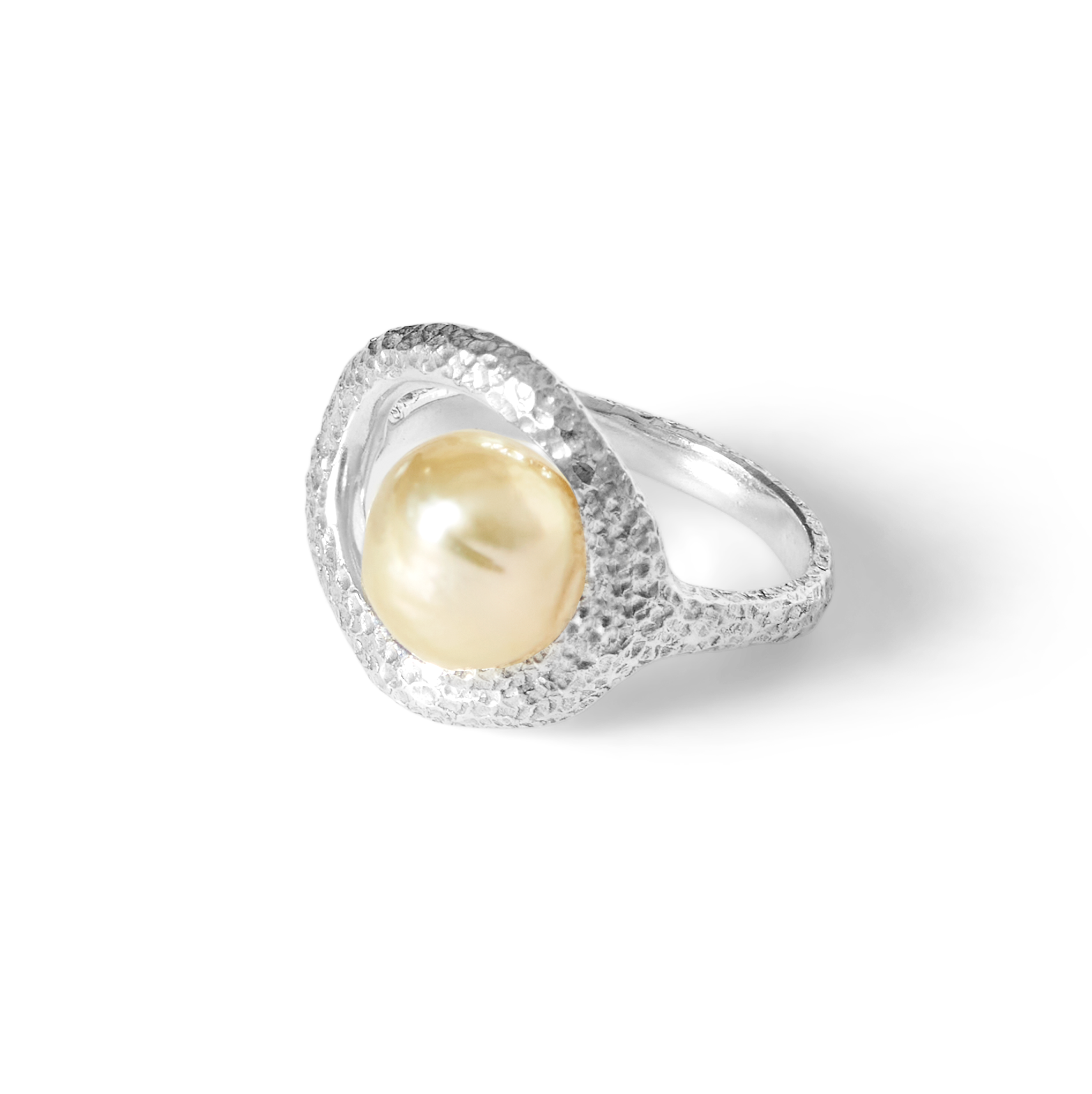 Pamplemousse Silver Beaten Golden South Sea 8 mm
