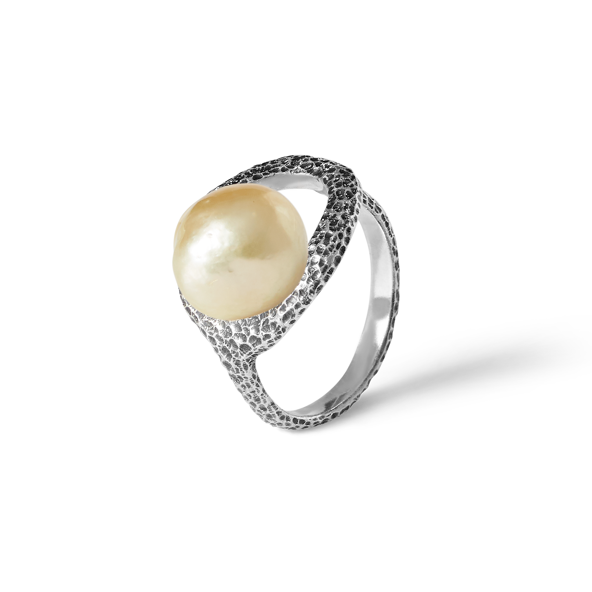 Pamplemousse Oxidised Beaten Golden South Sea 8 mm