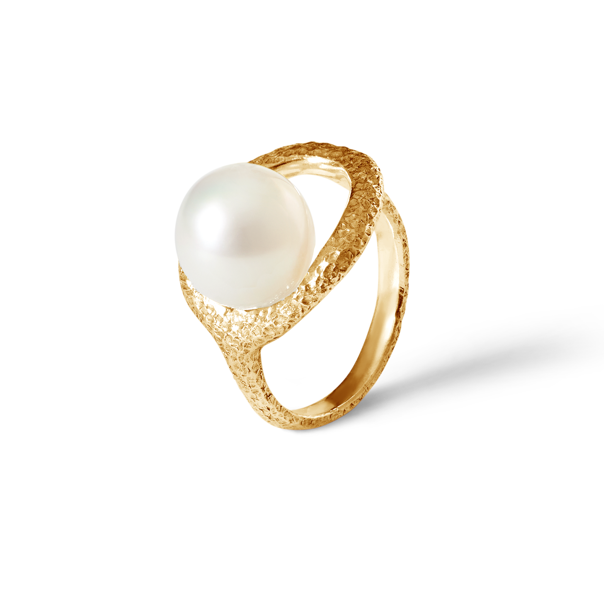 Pamplemousse Gold Beaten White 10 mm