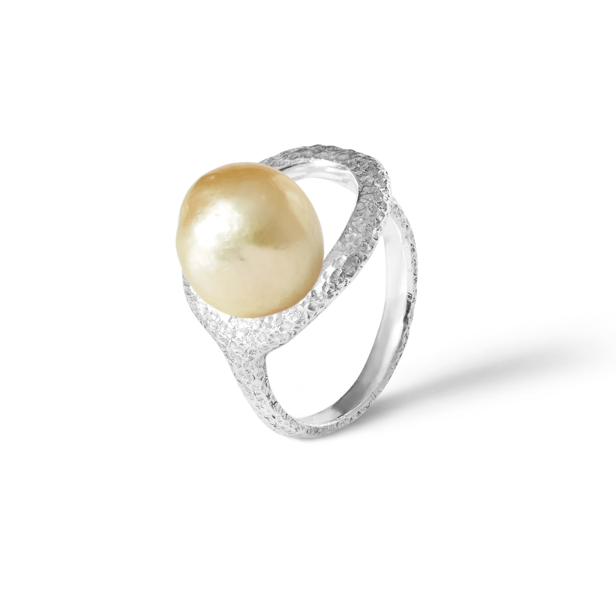 Pamplemousse Silver Beaten Golden South Sea 8 mm