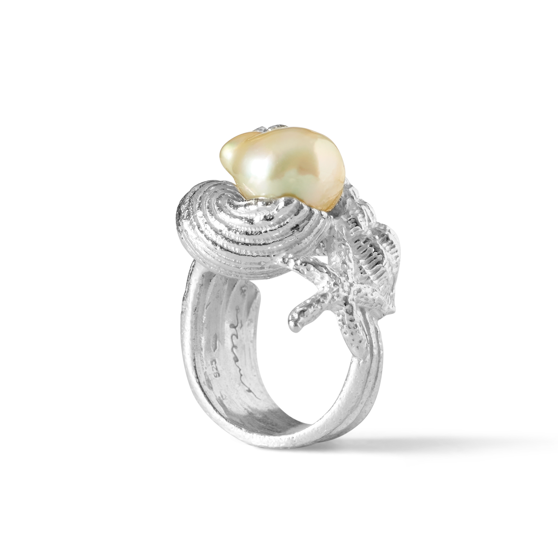 Grand Sable Silver White South Sea Baroque